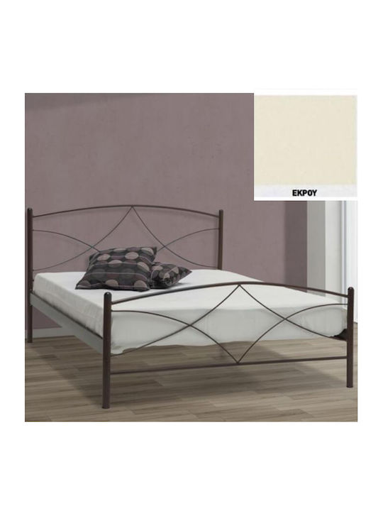 Andros Bed Double Metal Ecru for Mattress 150x2...