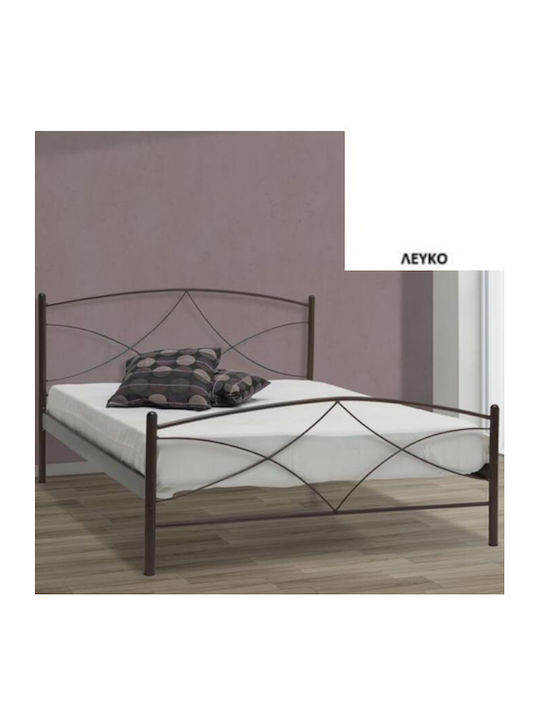 Andros Bett Single Metall Weiß Für Matratze 90x...