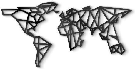 Walls 3D Wanddekoration Silhouette Welt Polygonale Karte Polyresin 120x60cm