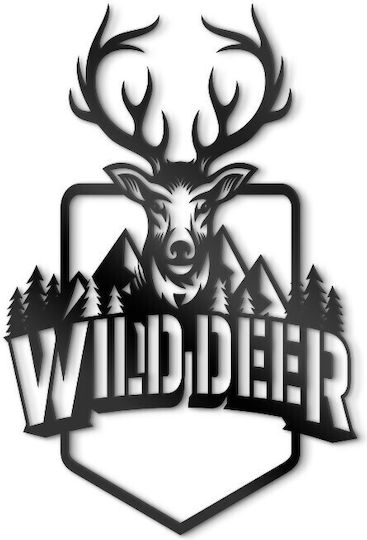 Walls 3D Wall Decor Silhouette Wild Deer Made of Plastic 40x40cm