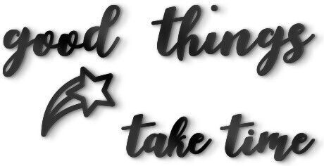 Walls 3D Wall Decor Silhouette Good Things Made of Wood 50x25cm