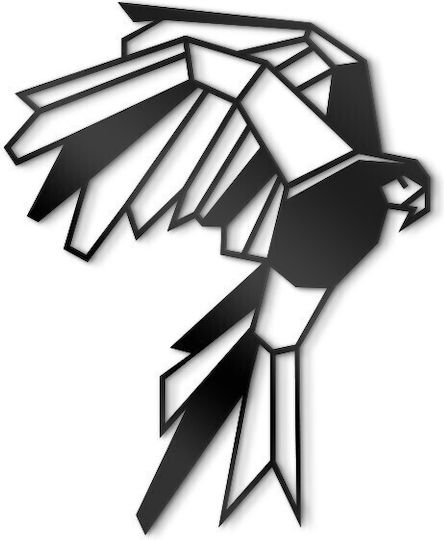 Walls 3D Wall Decor Silhouette Parrot Made of Plastic 40x40cm