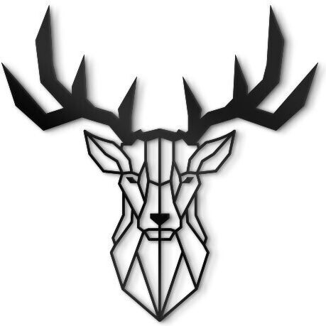 Walls 3D Wall Decor Silhouette Black Horns Black Wooden 50x50cm