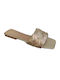 Women's Flat Sandals in Gold Color