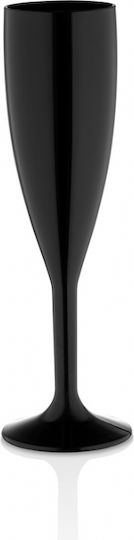 Gastroplast Glas Champagner aus Plastik in Schwarz Farbe Kelch 180ml
