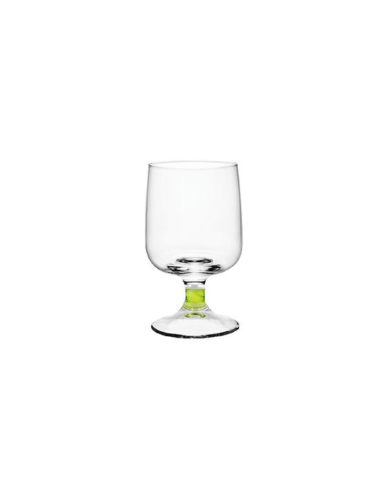 Domumart Pahar pentru Vin Alb și Roșu din Sticlă în Culoarea Verde Pahar cu picior 207ml