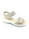 Imac Leder Damen Flache Sandalen Anatomisch in Beige Farbe