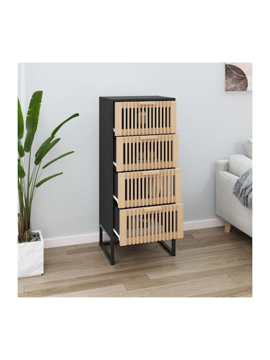 Wooden Chest of Drawers with 4 Drawers 40x30x95cm