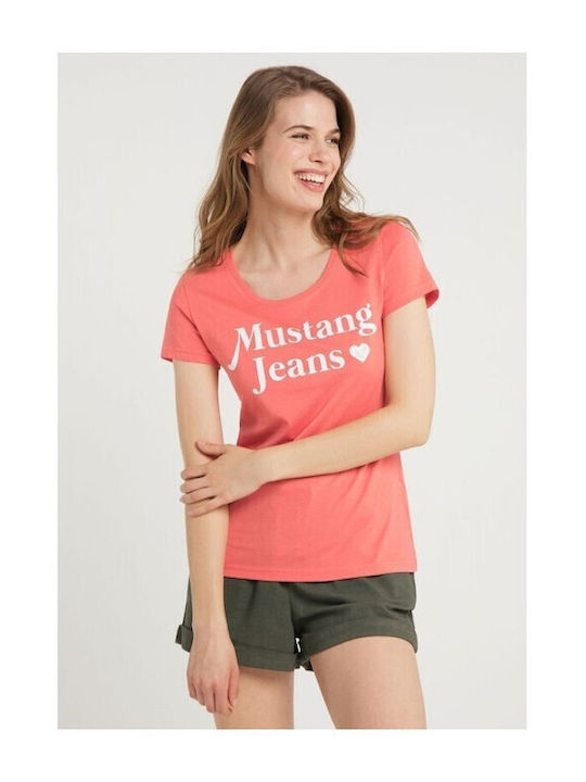 Mustang Damen Sport T-Shirt Rosa