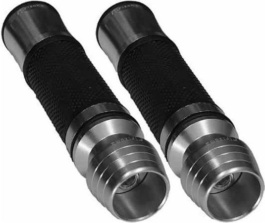 Grips with Handlebar Counterweights in Silver color