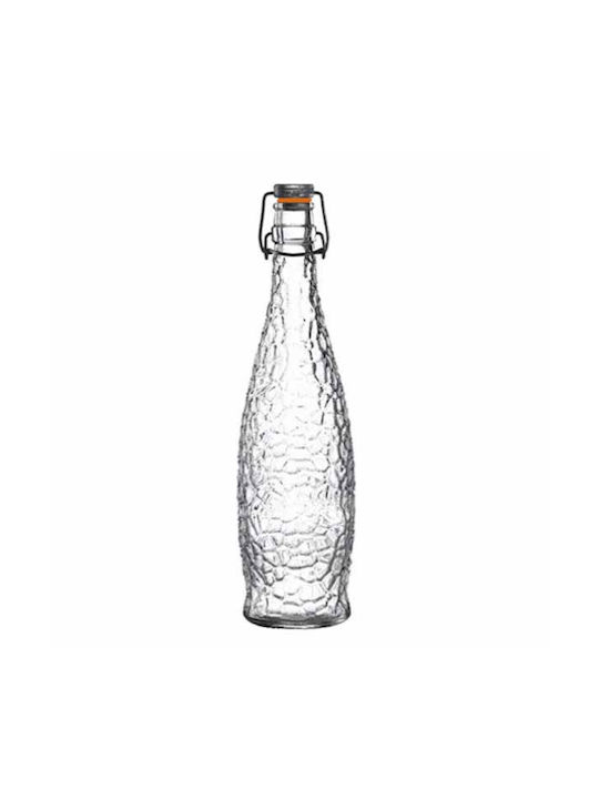 Homestyle Glass Water Bottle with Screw Cap Transparent 1000ml