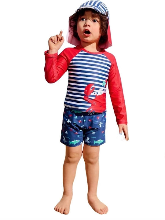 Babykids Kids Swimwear Swimwear Set with Hat Blue