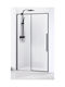 Sparke Duschwand für Dusche mit Aufklappbar Tür 100x200cm Sauberes Glas Schwarz