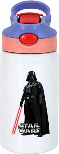 Koupakoupa Sticlă Pentru Copii Din Oțel Inoxidabil Star Wars Cu Pai Alb 350ml