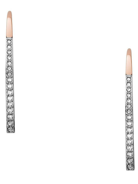 Skagen Dangle Steel Gold Plated Earrings with Stones