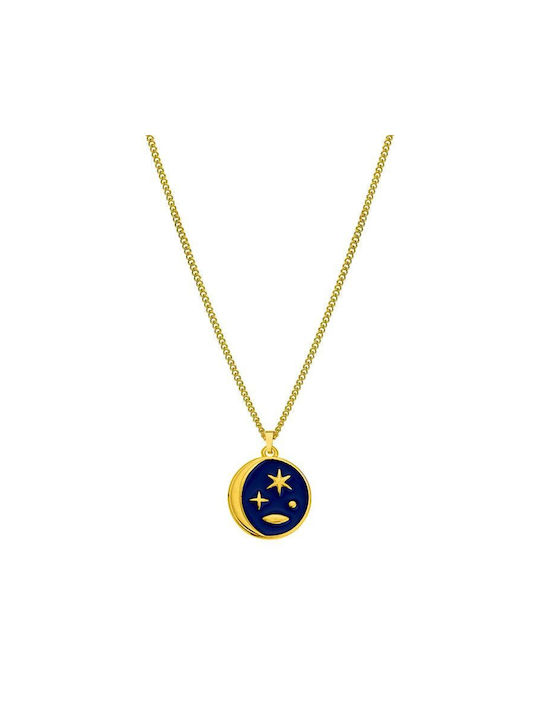 Amor Amor Halskette mit Design Stern aus Vergoldet Stahl
