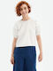 Women's Blouse Cotton Short Sleeve White