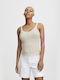 ICHI Women's Summer Blouse Sleeveless Beige