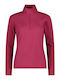 Winter Damen Fleece Bluse Wandern Langärmelig mit Ausschnitt mit Reißverschluss Mehrfarbig