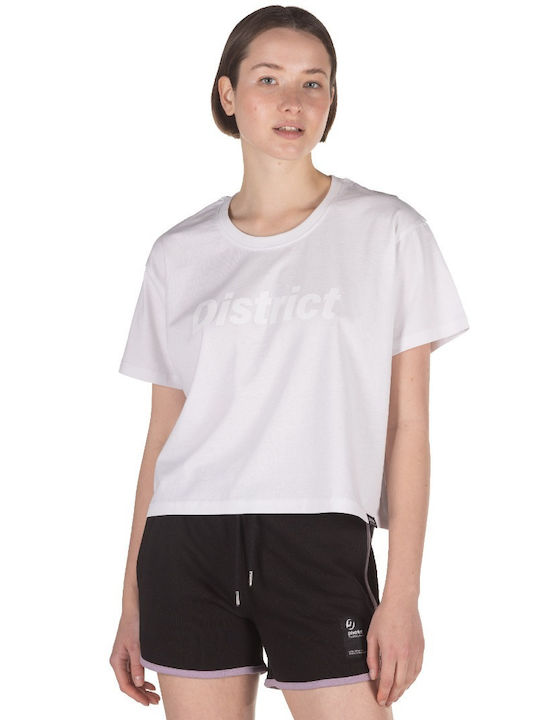 District75 Damen Crop T-Shirt Weiß