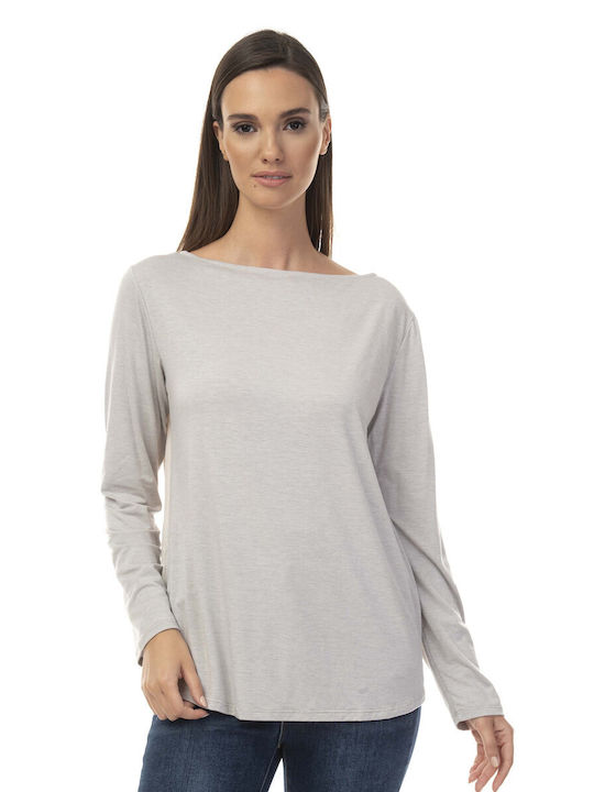 Raffaella Collection Women's Blouse Long Sleeve Gray