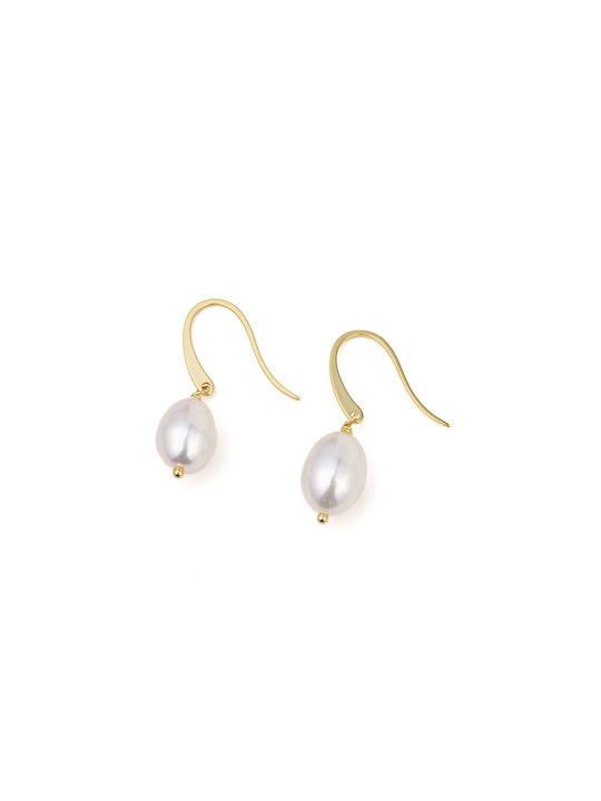 Pearl earrings - Gold plated Silver 925