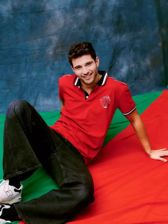 Redgreen Polo Kurzarmbluse Rot