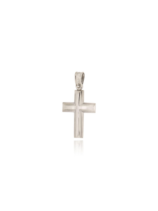 Skaras Jewels Men's White Gold Cross 14K