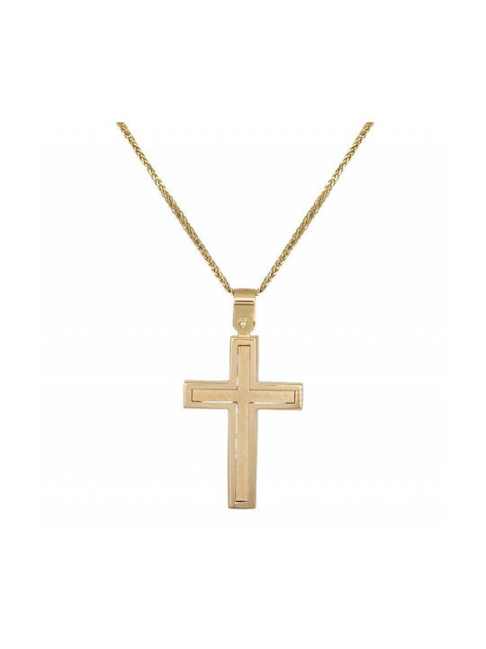 Βαπτιστικοί Σταυροί με Αλυσίδα Κλασικός αντρικός σταυρός με αλυσίδα Κ14 046188C 046188C Ανδρικό Χρυσός 14 Καράτια