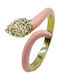 Poco Loco Damen Ring mit Emaille aus Silber Vergoldet