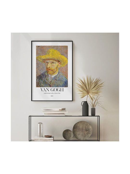 Walls Self Portrait With A Straw Hat Rahmen Kopie von Van Gogh Holz 20x30cm