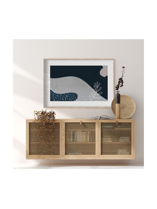 Walls Night With Snow Frame Wooden 90x60cm