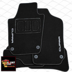 Seat Ibiza 2008 2017 Carpet Mats Sport Line Black With White Stitching White Embroidery Cupra Set of 4 Pieces
