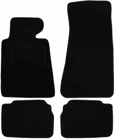 Autopataki Set of Front and Rear Mats 4pcs for BMW E34 1988-1995 Black