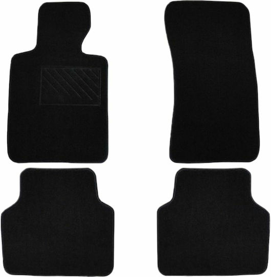 Autopataki Set of Front and Rear Mats 4pcs for BMW E30 1982-1994 Black