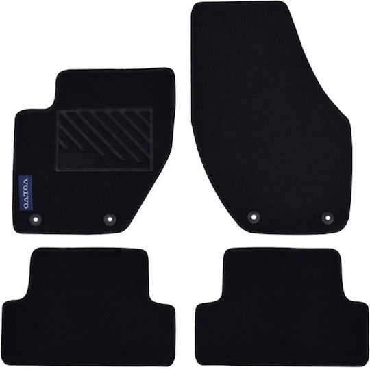 Autopataki Set of Front and Rear Mats 4pcs for Volvo V40 Black