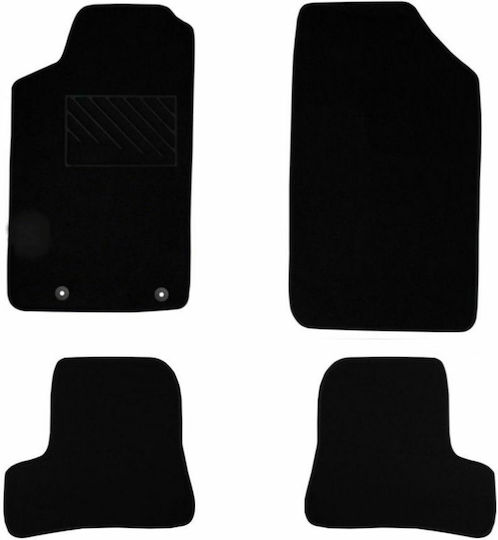 Autopataki Set of Front and Rear Mats 4pcs for Peugeot 206 Mini Cabrio 2000-2013 Black