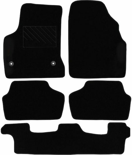 Autopataki Set of Front and Rear Mats 5pcs for Citroen C4 Grand Picasso 2007-2011 Black