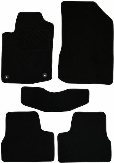 Autopataki Set of Front and Rear Mats 5pcs for Peugeot 208 2012-2019 Black