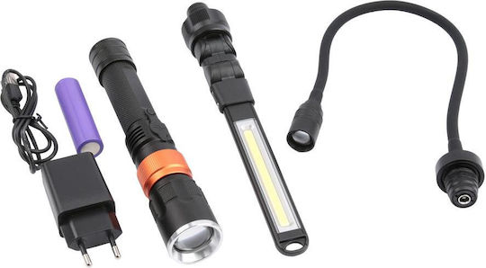 DMAX Rechargeable Flashlight LED with Maximum Brightness 350lm