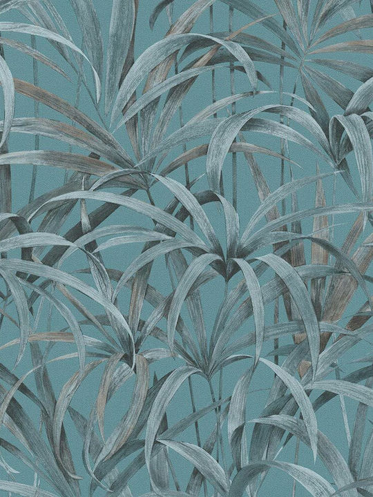 Wallpaper Vinyl Turquoise L1000xW53cm Washable