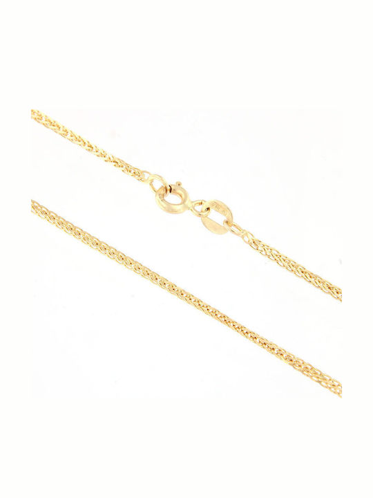 Forever Friends Χρυσή Αλυσίδα Λαιμού 9Κ Λεπτή Πάχους 1.3mm και Μήκους 45cm