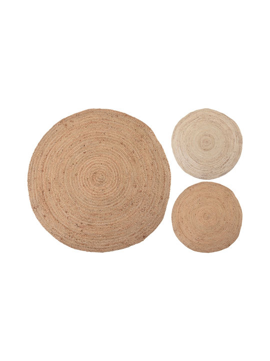 Teppich Rund Sommer Korbweide Beige