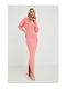 Maxi Dress for Wedding / Baptism Open Back Orange