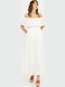 Sommer Maxi Kleid mit Rüschen Weiß