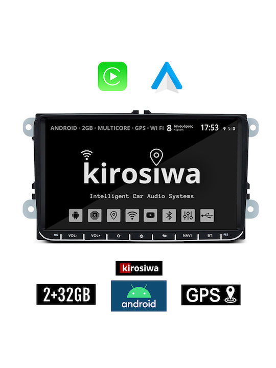 Kirosiwa Car-Audiosystem für Seat Leon Skoda Octavia Volkswagen Golf / Polo / Passat / Sharan 2010> (Bluetooth/USB/WiFi/GPS/Apple-Carplay/Android-Auto) mit Touchscreen 9"