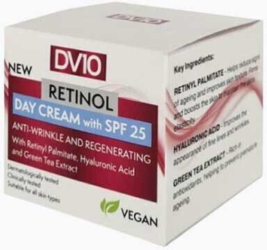 Derma V10 Cremă de Fata de Zi cu Retinol cu SPF25 pentru Hidratare și Anti-îmbătrânire cu Retinol 50ml