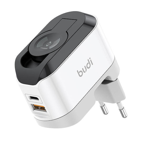 Budi Charger Without Cable with USB-A Port and USB-C Port 20W Whites (330WE)