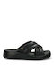 Mexx Flatforms Synthetic Leather Crossover Women's Sandals Black