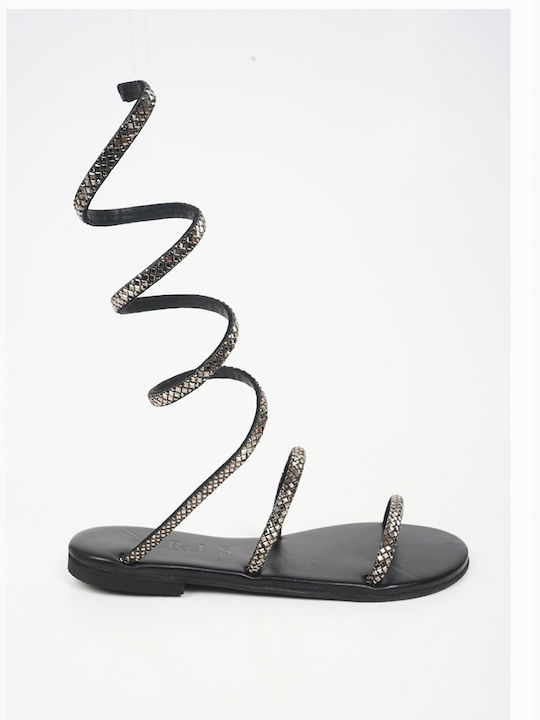 Piazza Shoes Damen Flache Sandalen in Schwarz Farbe
